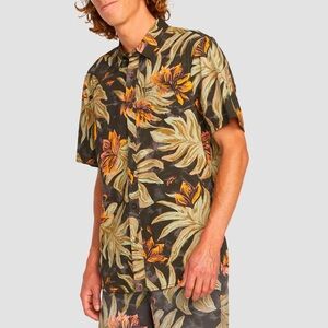 Volcom Floral Hawaiian Button Luau Wedding Short Sleeve Button Down Men’s XL